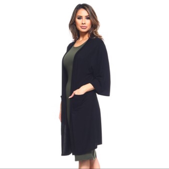 ❗️sales ❗️Black Open Front Cardigan - Picture 5 of 6